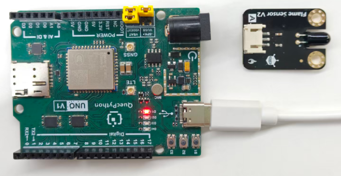 初学者视角体验：【EC800X Duino 开发板】传感器体验-火焰检测传感器！