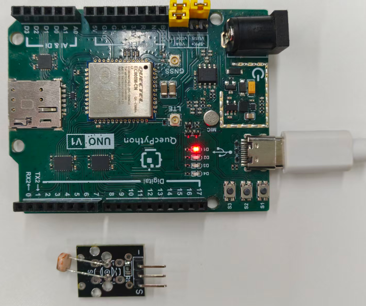 初学者视角体验：【EC800X Duino 开发板】传感器体验-光照传感器